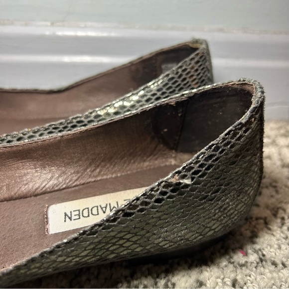 Steve Madden Black & Gray Rhinestone Pewter Kobbe Ballet Flats Size 7.5 - Picture 7 of 10